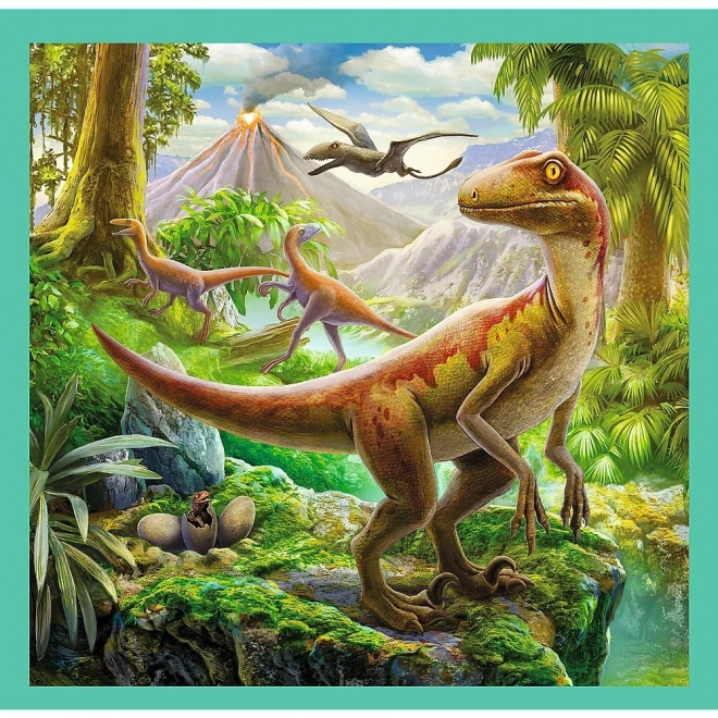 Puzzle 3v1 Svět Dinosaurů 20x19,5cm v krabici 28x28x6cm