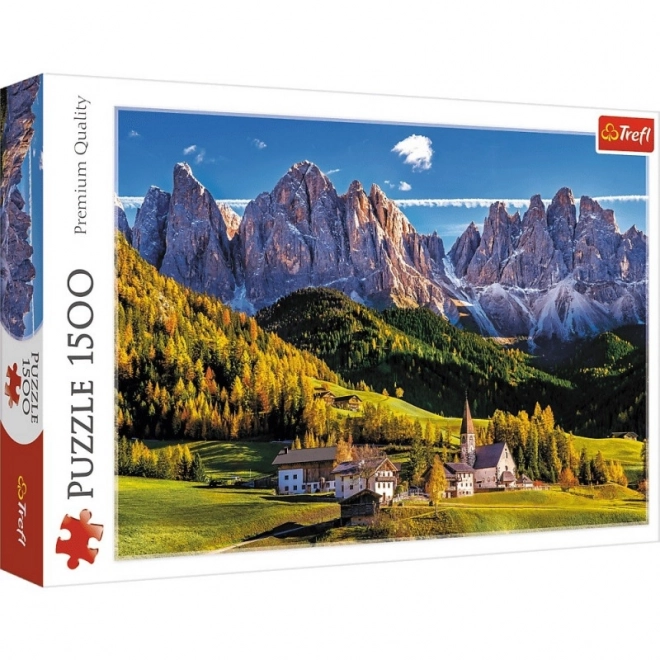 Puzzle Dolina Val di Funes Dolomity 1500 dílků