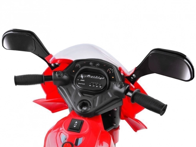 Dětský sportovní motocykl s barevným LED osvětlením – Červená