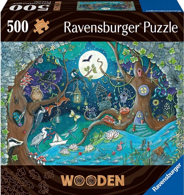Dřevěné puzzle kouzelný les 500 dílků