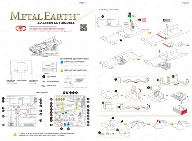 3D puzzle Batmobil (TV série) METAL EARTH