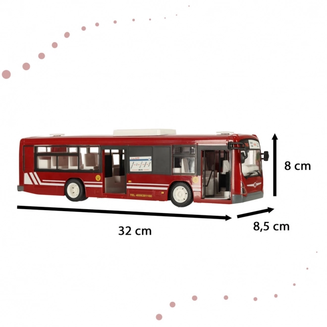 RC autobus na dálkové ovládání s dveřmi – Červený