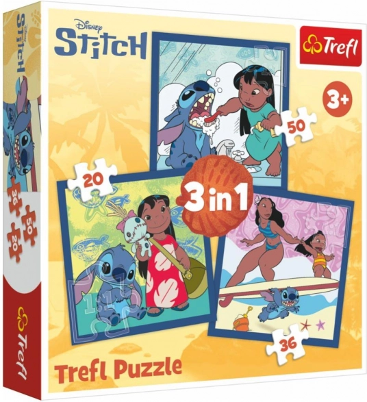 Puzzle 3v1 Lilo & Stitch - Čas se Stitchem