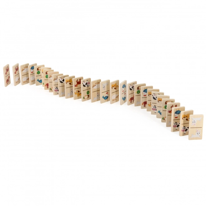 Dřevěné domino zvířátka a čísla 2v1
