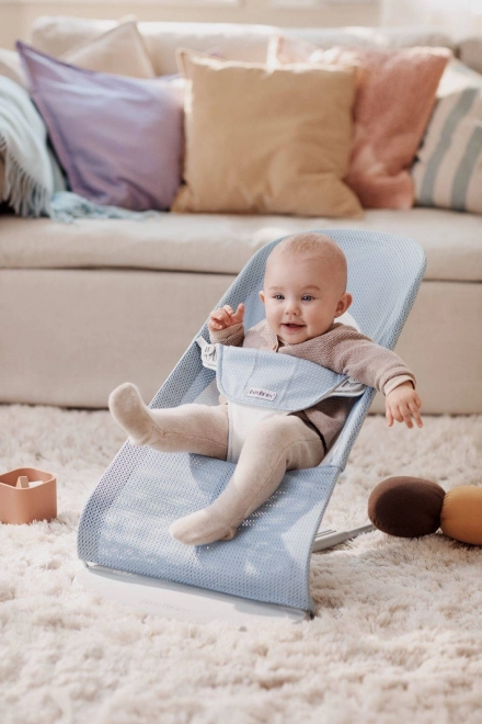 BABYBJORN - Lehátko BALANCE SOFT MESH - šedá/bílá – Modrá/bílá
