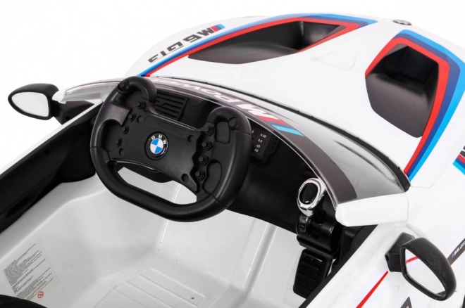 dětské elektrické autíčko BMW M6 GT3 s dálkovým ovládáním, MP3 a LED světly – bílé