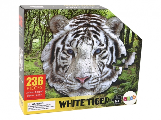 Puzzle 236 dílků ve tvaru hlavy Bílého tygra