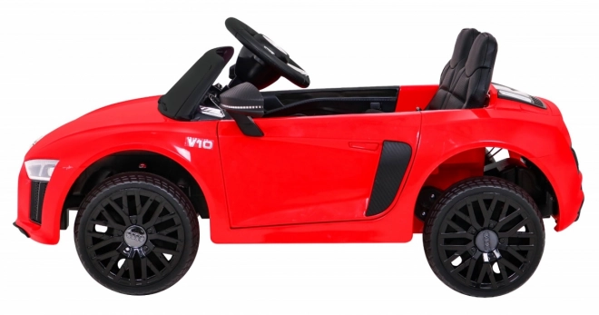 Audi R8 na baterie pro děti Červená + Dálkové ovládání + EVA + Pomalý start + MP3 LED