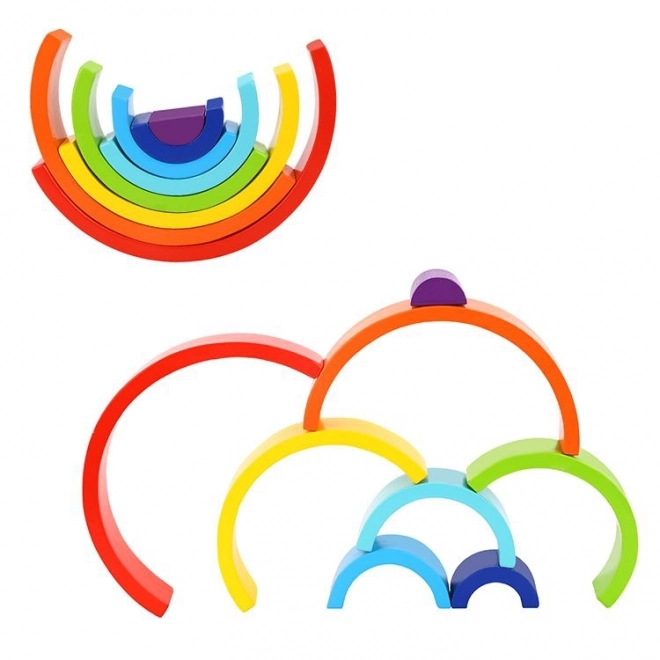 Dřevěná duha kreativní kostky Montessori od Tooky Toy