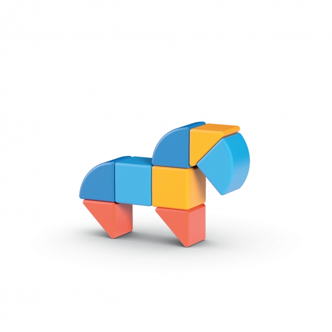 Magnetické kostky Geomag Magicube Shapes - Zvířata 9 dílů