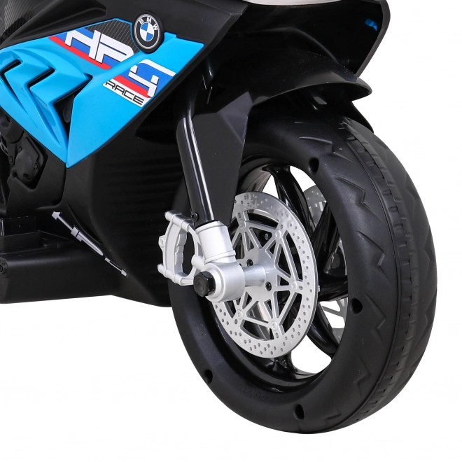 BMW HP4 Dětská motorka na baterie Modrá + 3 kola + LED + MP3 USB + Eko kůže