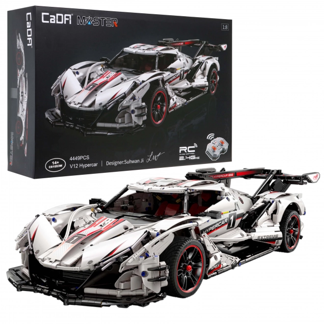 CaDA technická stavebnice 4449 ks - Dálkově ovládaný sportovní vůz V12 Hypercar Master