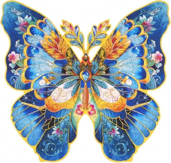Dřevěné puzzle Motýl Morpho Helena