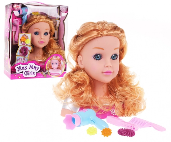 Blond stylingová hlava + příslušenství