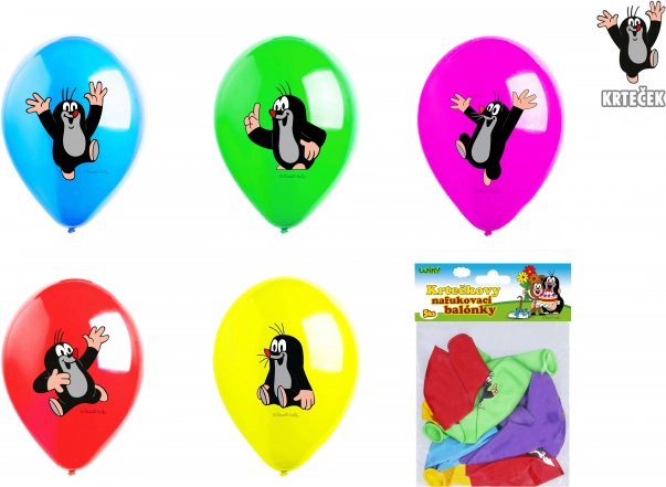 Balónky 30 cm krtek – sada 5 ks, 5 designů
