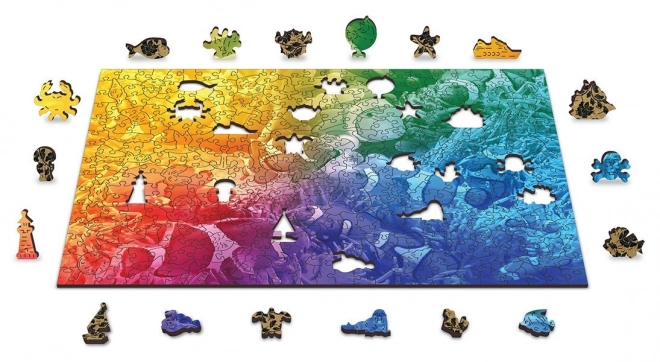 Dřevěné puzzle tropické ryby dvakrát jinak