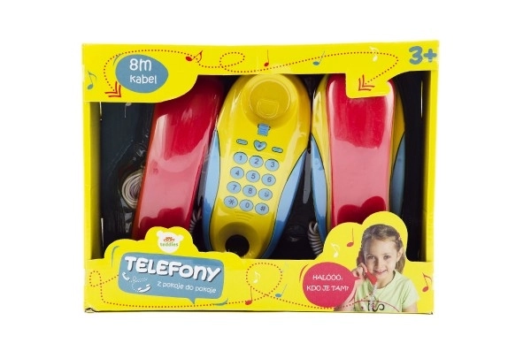 Dětské telefony na baterie s kabelem 8m