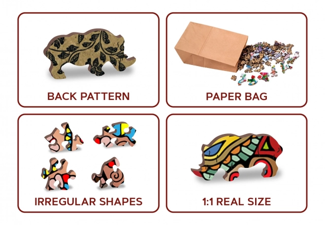 Dřevěné puzzle Magický slon
