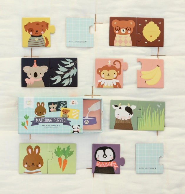 A Little Lovely Company - Přiřazovací Puzzle - Pochoutky pro Zvířátka