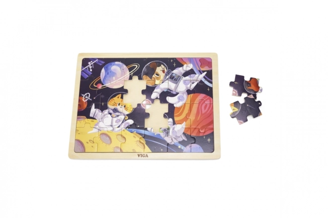 Dřevěné puzzle Viga Kosmické dobrodružství