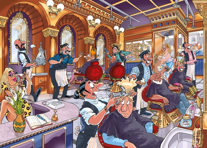 Puzzle Jumbo Wasgij Mystery 27: Důkladné Oholení 1000 Dílů