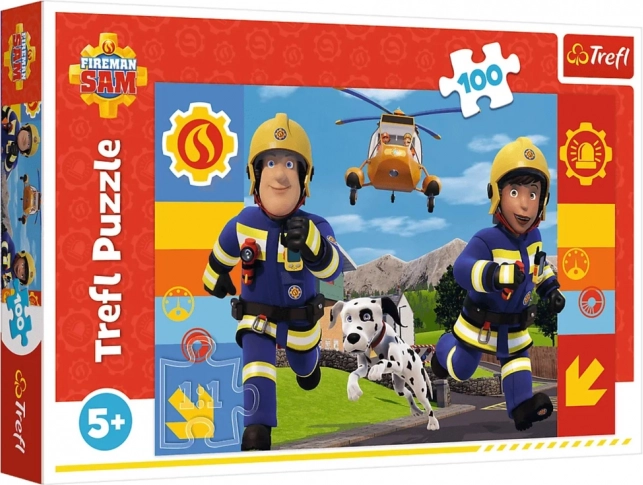 Puzzle 100 dílků – vždy nápomocný HASIČ SAM TREFL
