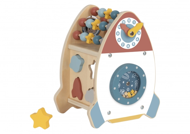 Dřevěná aktivní raketa s labyrintem Tooky Toy