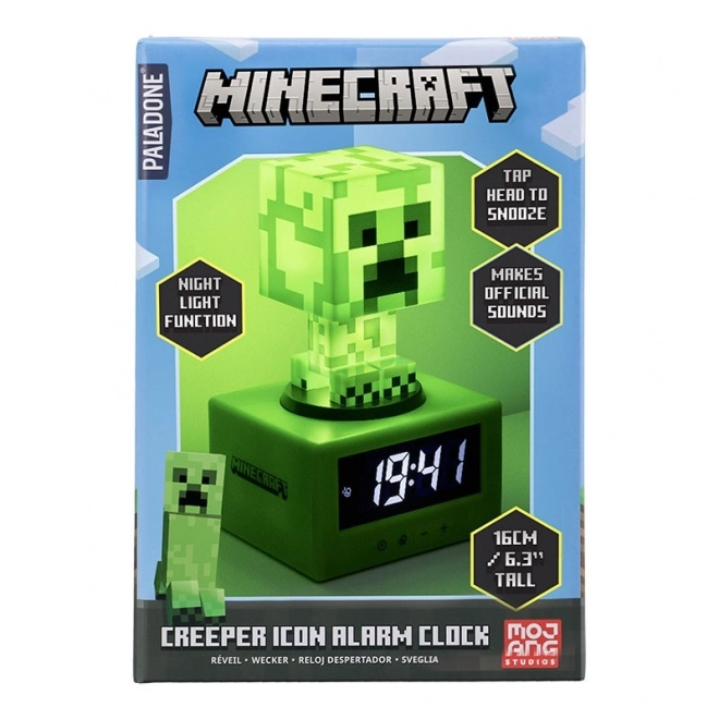 Budík s motivem Minecraft Creeper
