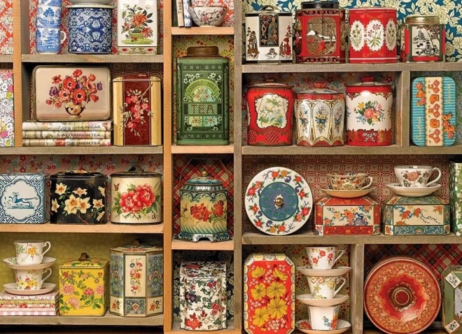COBBLE HILL Puzzle Vintage čajové plechovky 1000 dílků