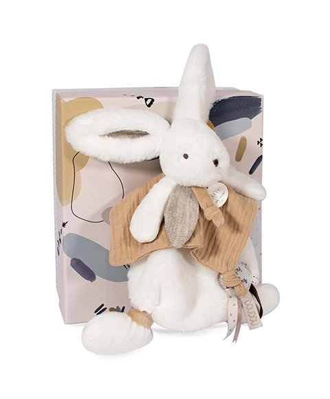 Doudou plyšový králíček s muchláčkem béžový 25 cm