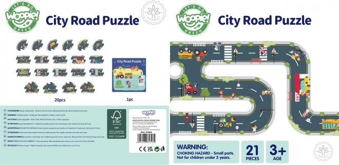 Woopie Green městské puzzle pro děti - Autodráha