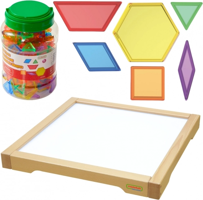 Masterkidz Panel LED sensorická skříňka Montessori Mozaika 140 dílků