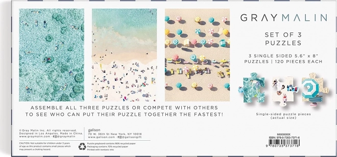 Galison Puzzle Letecké záběry pláží 3×120 dílků