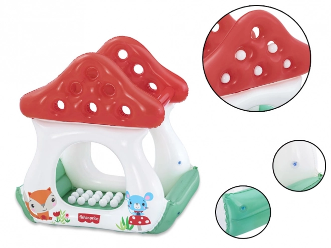 Bestway dětský nafukovací bazének s míčky hříbek MUCHOMŮRKA Fisher Price