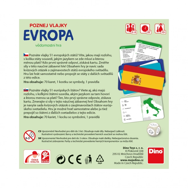 Dino Cestovní hra Poznej vlajky Evropy