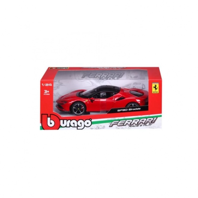 Model auta Ferrari SF90 Stradale červený 1:24 Bburago