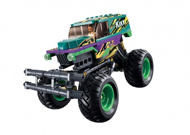 Natahovací auto Bigfoot zeleno-fialové