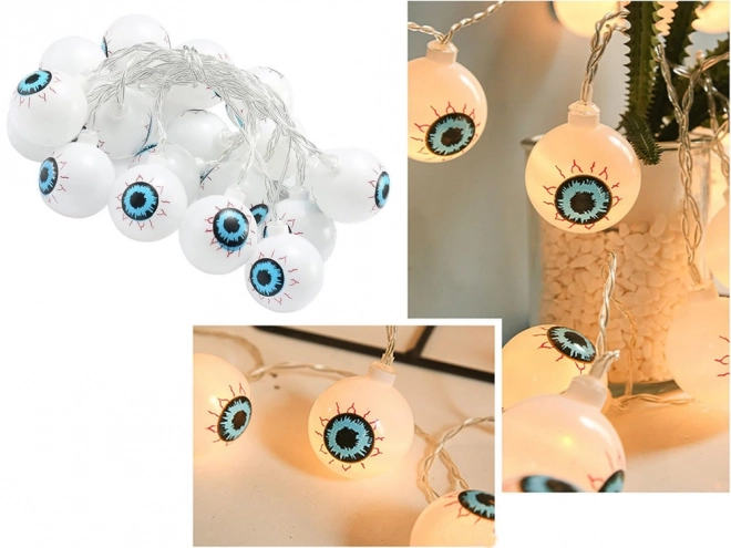 LED girlanda s motivem očí na Halloween