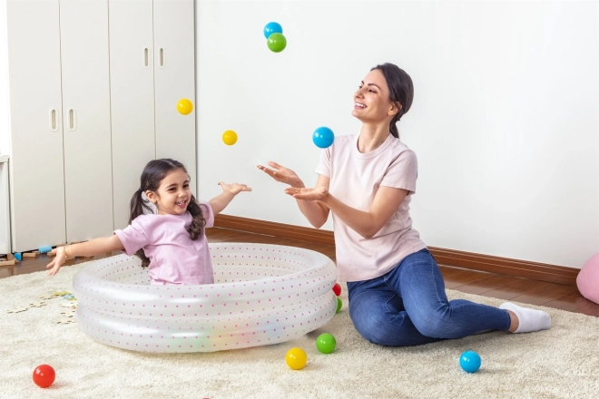 Nafukovací bazének s míčky 91 x 20 cm Bestway – S růžovými puntíky