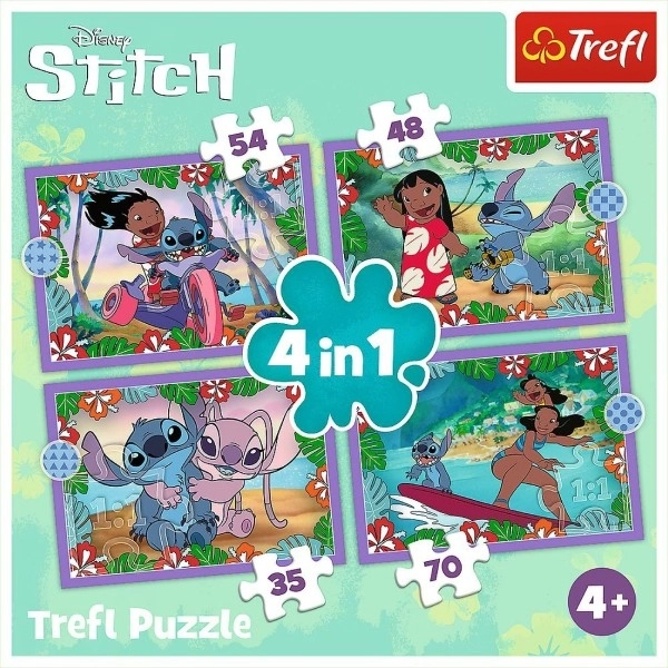 Puzzle Lilo & Stitch 4v1 Šílený den Trefl