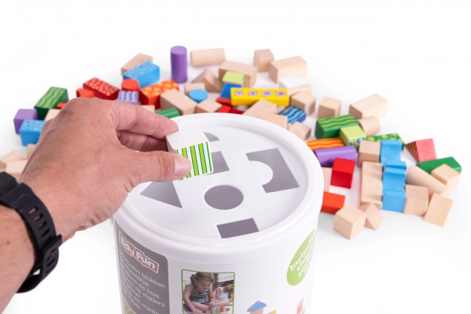 Dřevěné stavebnice pro děti s třídicí nádobou ECOTOYS
