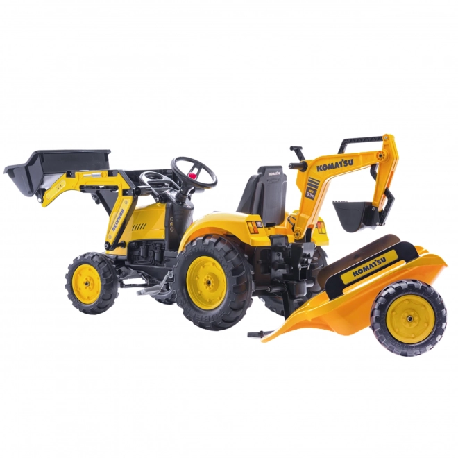 Traktor šlapací Komatsu s přední i zadní lžící a valníkem
