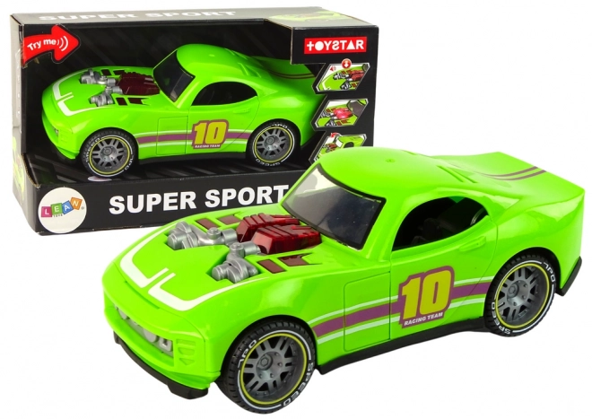Auto 1:14 Zelené sportovní auto Zvuková světla Vozidlo