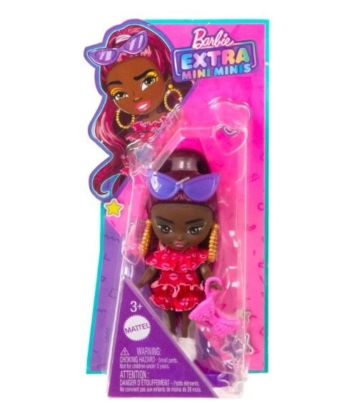 Panenka Barbie Extra Mini Minis červené volánky – S červenými vlasy