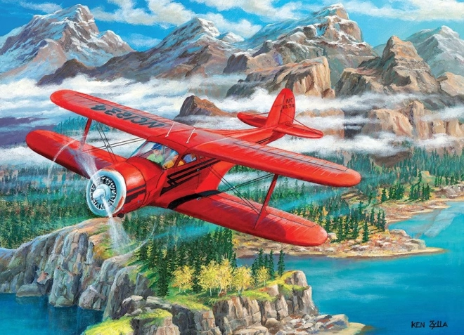 Puzzle COBBLE HILL Letadlo Beechcraft Staggerwing 500 dílků