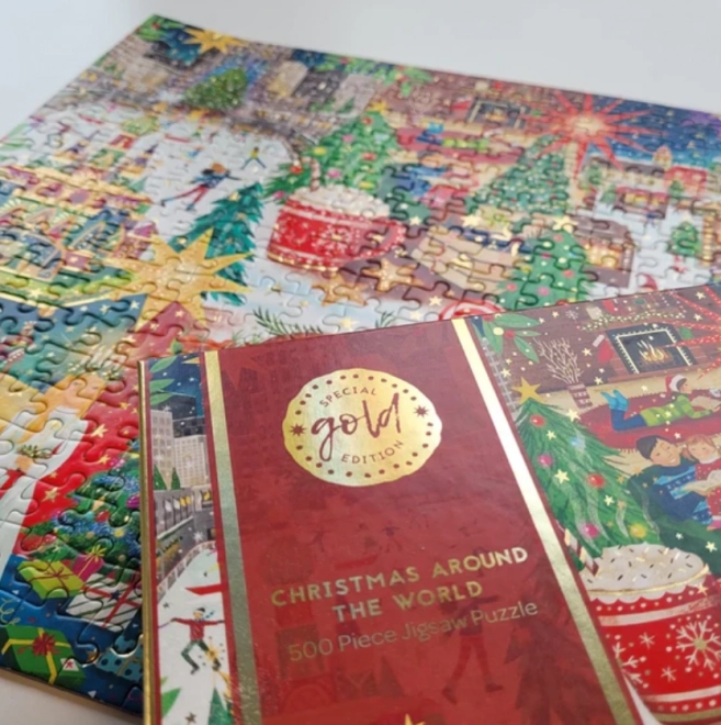GIBSONS Puzzle Special Gold Edition: Vánoce po celém světě 500 dílků