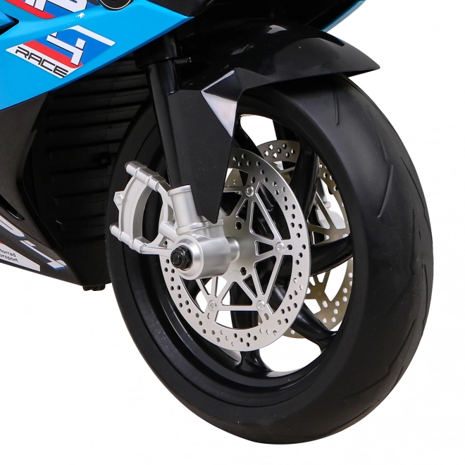 Dětská bateriová motorka BMW HP4 Bílá + pomocná kolečka + pomalý start + EVA + MP3 LED
