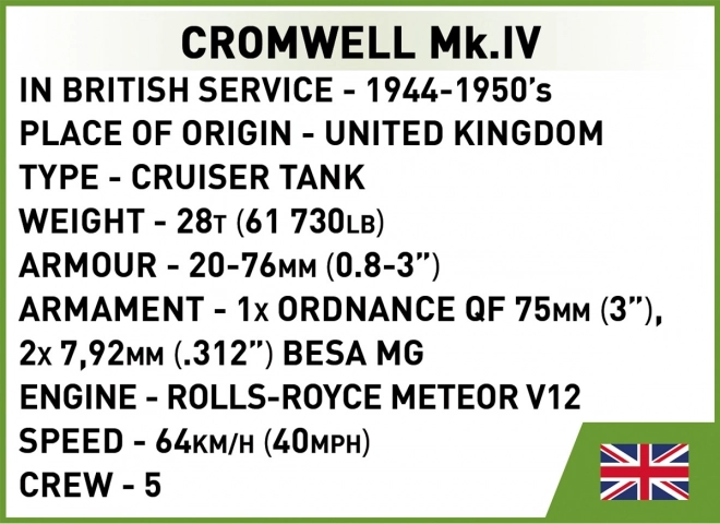 COBI 3091 II WW Cromwell Mk. IV, 1:72, 110 k