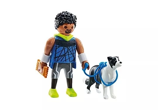 Playmobil biegacz s border kolie