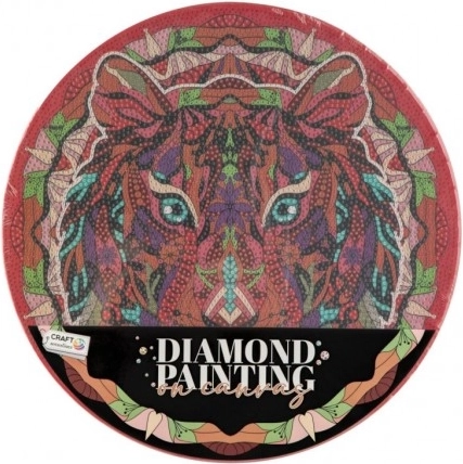 Diamantové malování Mandala Lev průměr 30 cm